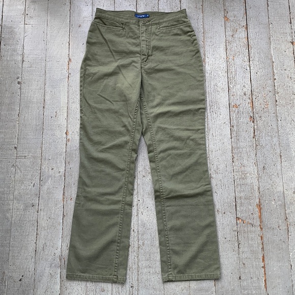 J. Crew 100% Cotton straight leg army green pants size 6P - Picture 1 of 6